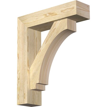 Imperial Block Rough Sawn Bracket W/ Offset Brace, Douglas Fir, 6W X 22D X 26H